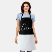 チャオ語 – 黒(&White) エプロン (着用した状態)