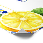 チャオ赤ちゃんシャワイタリアンーブルータイル歓迎サイン ポスター (角)