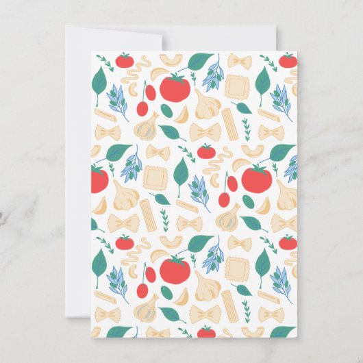 チャオ1thバースデーパスタパーティーイタリアンボウ招待状 招待状 (裏面)