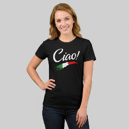 チャオ イタリア フラッグ プライド 女性用Tシャツ トライブレンドTシャツ