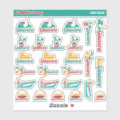 チャオ・イタリア！名前をカスタムするラベル |イタリアのシール シール (シート)