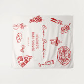 チャオ バンビーノ イタリア ピザ ベイビー シャワーバナー タペストリー (正面(横))