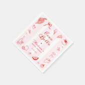 チャオ ベラ イタリアン ハンドドローンレモン ブライダルシャワー スタンダードカクテルナプキン (角)