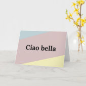 チャオ・ベラ イタリア語のレタリング カード (黄色い花)
