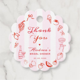 チャオ ベラ 手描き ブライダル シャワー サンクス フェイバータグ