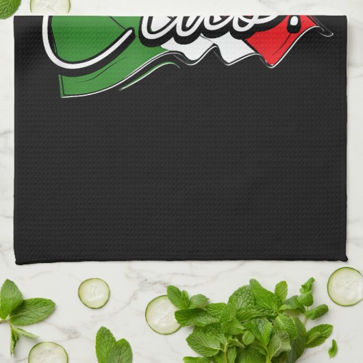 チャオ!ヨーロッパイタリアンヴェネツィア・スクーターとラ キッチンタオル (折り畳み)