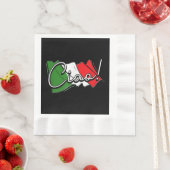 チャオ！ヨーロッパイタリアンヴェネツィア・スクーターとラ 縁ありランチョンナプキン (インサイチュ)