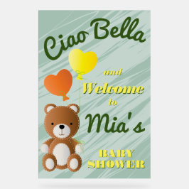 チャオBella赤ちゃんシャワー歓迎フォームボードの看板 アクリルサイン