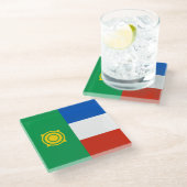 チャカシア国旗 ガラスコースター (アングル)