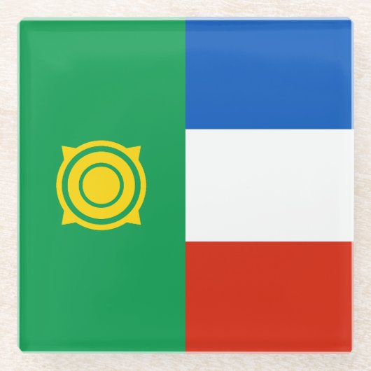 チャカシア国旗 ガラスコースター (正面)