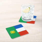 チャカシア国旗 スクエアペーパーコースター (インサイチュ)