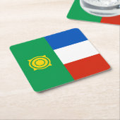 チャカシア国旗 スクエアペーパーコースター (アングル)