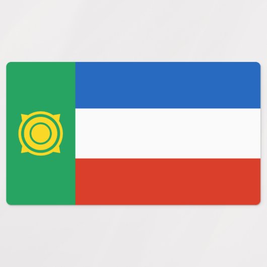 チャカシア国旗 ラベル (デザイン1)