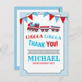 チャガチャガ列車の誕生日の赤ちゃん感謝していシャワーあなた ポストカード (正面/裏面)
