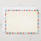 チャガチョオトレインヴィンテージボーイレッドブルー誕生日 招待状 (裏面)