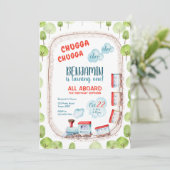 チャガトレインチョオボーイレッドブルー誕生日レール 招待状 (スタンド正面)