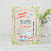 チャガトレインチョオボーイレッドブルー誕生日レール 招待状 (スタンド正面)