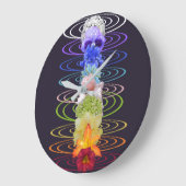 チャクラのフローラの色 ラージ壁時計 (傾斜)
