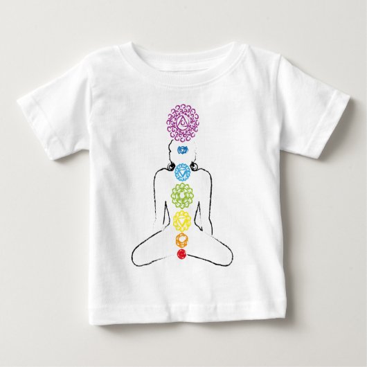 チャクラのヨガ色01 ベビーTシャツ (正面)