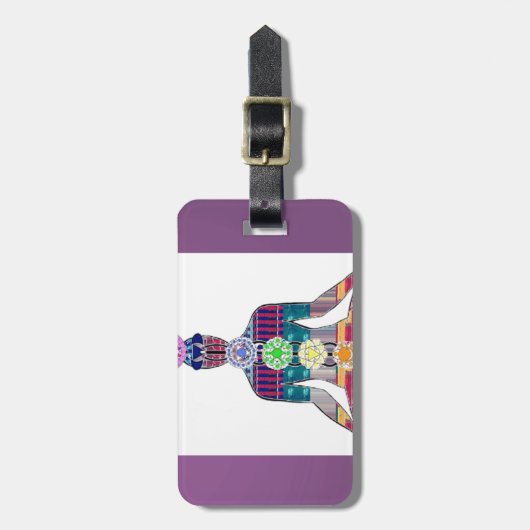 チャクラの図表のヨガの黙想の平和NVN630おもしろい ラゲッジタグ (正面縦)