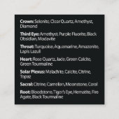 チャクラの宝石用原石の財布カード スクエア名刺 (裏面)