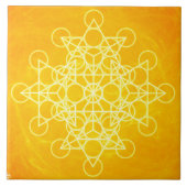 チャクラの曼荼羅の神聖な幾何学の明るい黄色 タイル (正面)