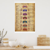 チャクラの特徴ヨガアートプリント ポスター (キッチン)