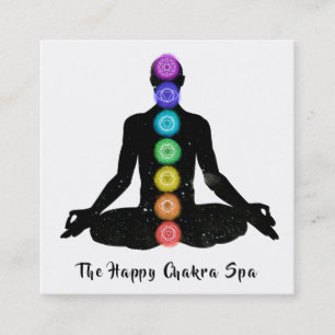 *~*チャクラの癒しMeditation Lotus Pose Man スクエア名刺