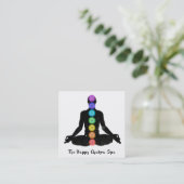 *~*チャクラの癒しMeditation Lotus Pose Man スクエア名刺 (スタンド正面)