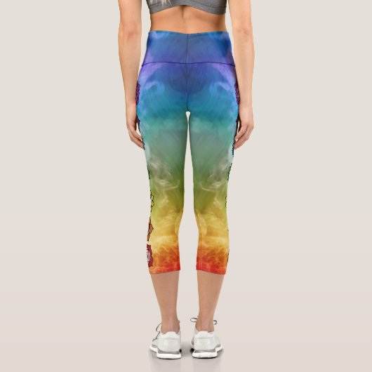 チャクラの絞り染はっきりした色 カプリレギンス (裏面)