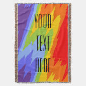 チャクラの色VII +テキスト スローブランケット (正面縦)