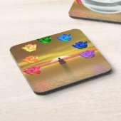 チャクラの金色の背景コスモス コースター (左側)