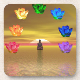 チャクラの金色の背景コスモス コースター