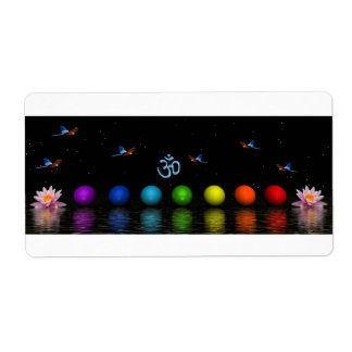 チャクラの鳥とオウム ラベル