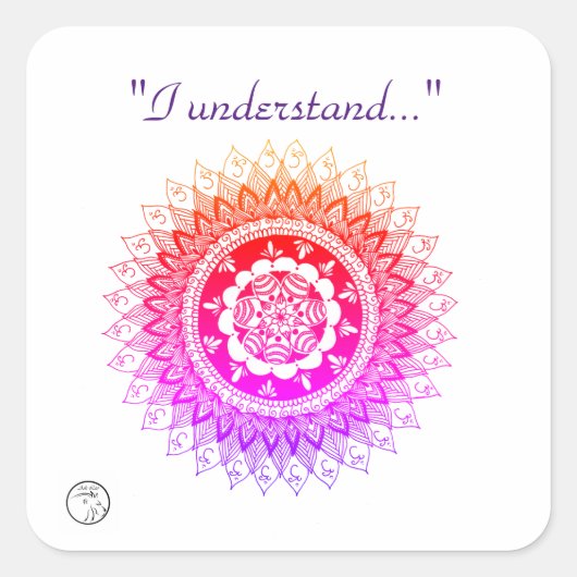 チャクラエネルギーのステッカーとラベル スクエアシール (正面)