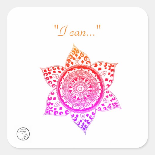 チャクラエネルギーを宿したステッカーとラベル スクエアシール (正面)