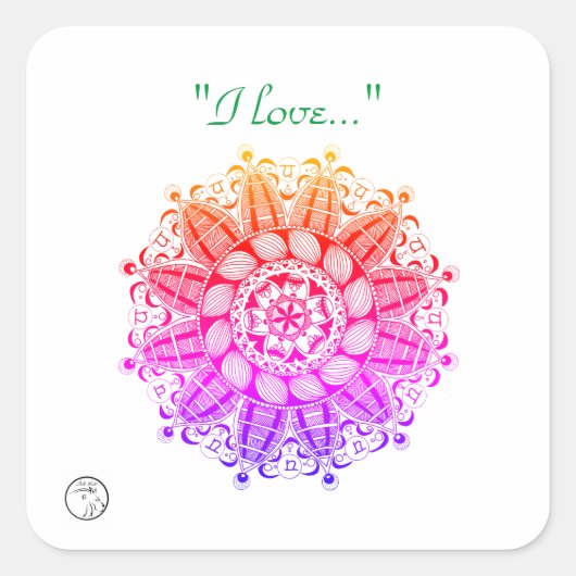 チャクラエネルギーを宿したステッカーとラベル スクエアシール (正面)