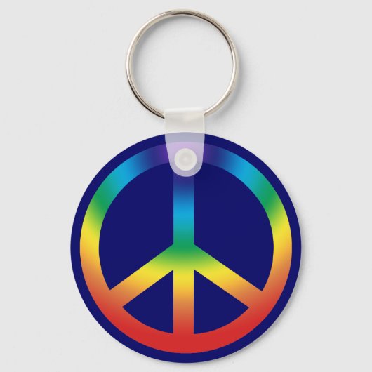 チャクラカラーのPeace Sign Keychain キーホルダー (正面)
