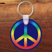 チャクラカラーのPeace Sign Keychain キーホルダー (正面)