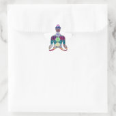 チャクラダイアグラムYoga Meditation Peace NVN630おもしろい 星シール (バッグ)