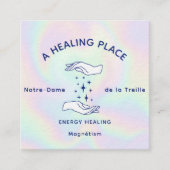 チャクラヒーラー霊気開業医の手 スクエア名刺 (正面)