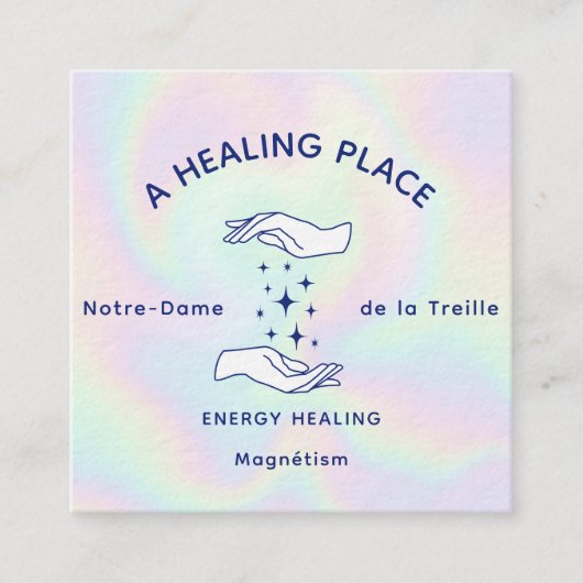 チャクラヒーラー霊気開業医の手 スクエア名刺 (正面)