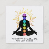*~*チャクラヒーリングメディテーションSun Lotus Pose Man スクエア名刺 (正面)