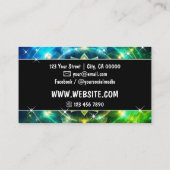 チャクラフラワーオブライフグリッタースパークルスターズグリーン 名刺 (裏面)