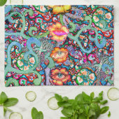 チャクラフローラドリーマーカラフル異常な神秘的 キッチンタオル (折り畳み)