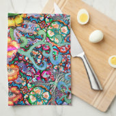 チャクラフローラドリーマーカラフル異常な神秘的 キッチンタオル (四つ折り)