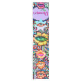 チャクラフローラドリーマーカラフル異常な神秘的 ショートテーブルランナー (正面)