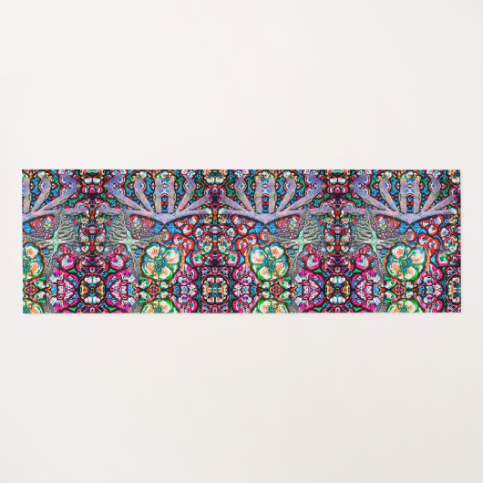 チャクラフローラドリーマーカラフル異常な神秘的 ヨガマット (裏面(横))