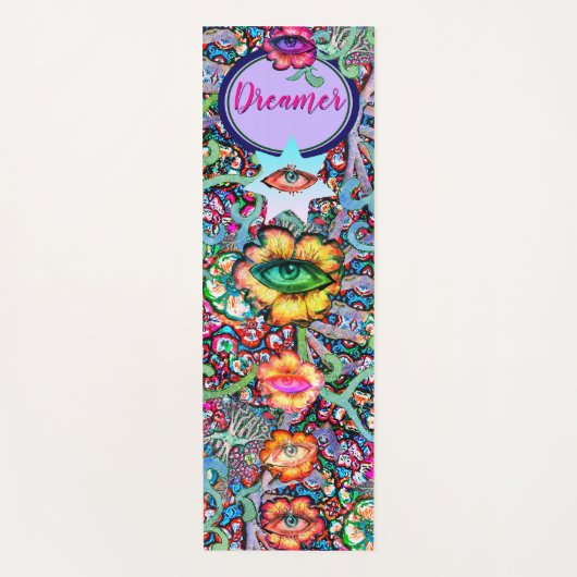 チャクラフローラドリーマーカラフル異常な神秘的 ヨガマット (正面)