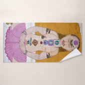 チャクラヨガイラストレーション瞑想 バスタオル (バスタオル)